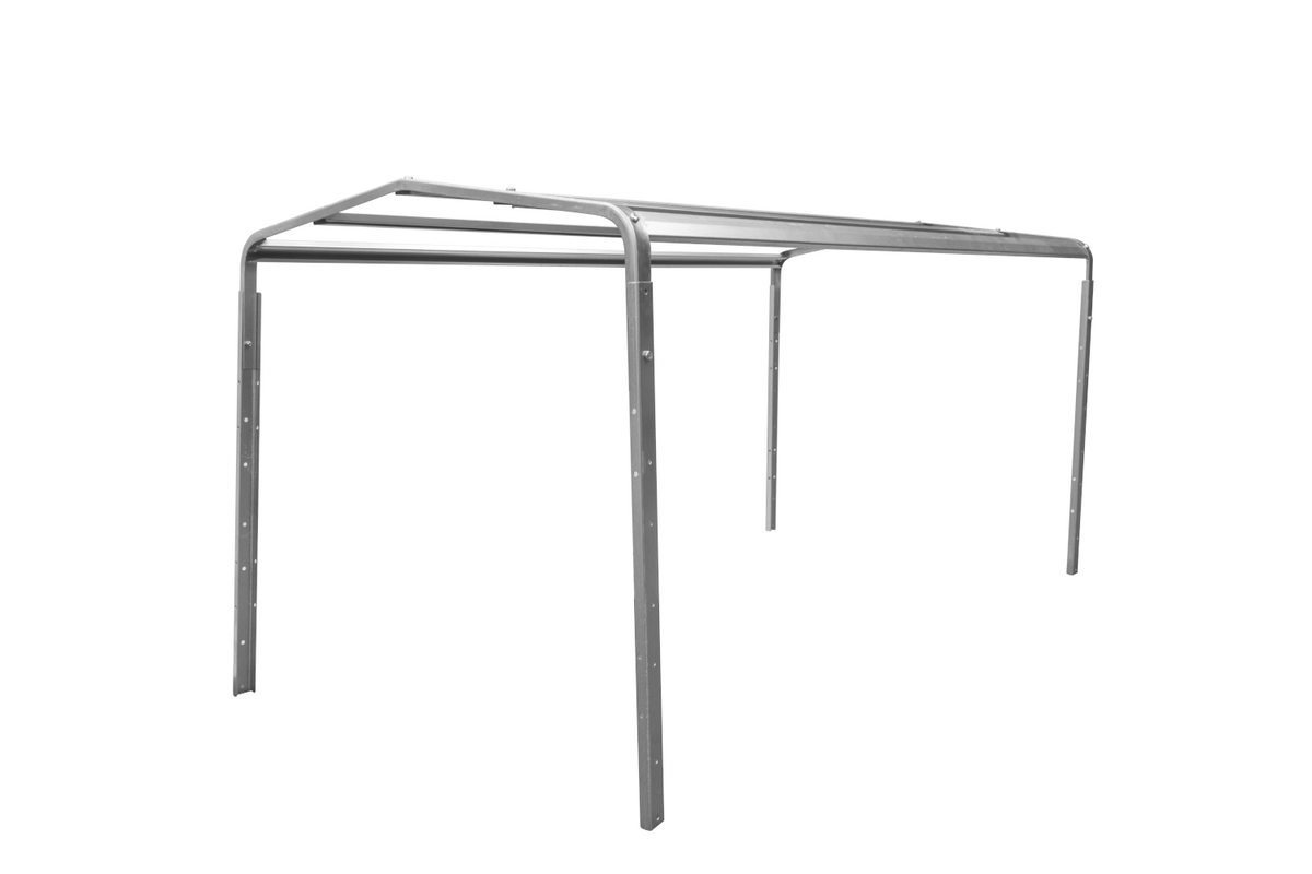 Garden Trailer 230 KIPP Anhänger 230 × 125 cm mit blauer Hochplane, H-800-Spriegel und Stützrad