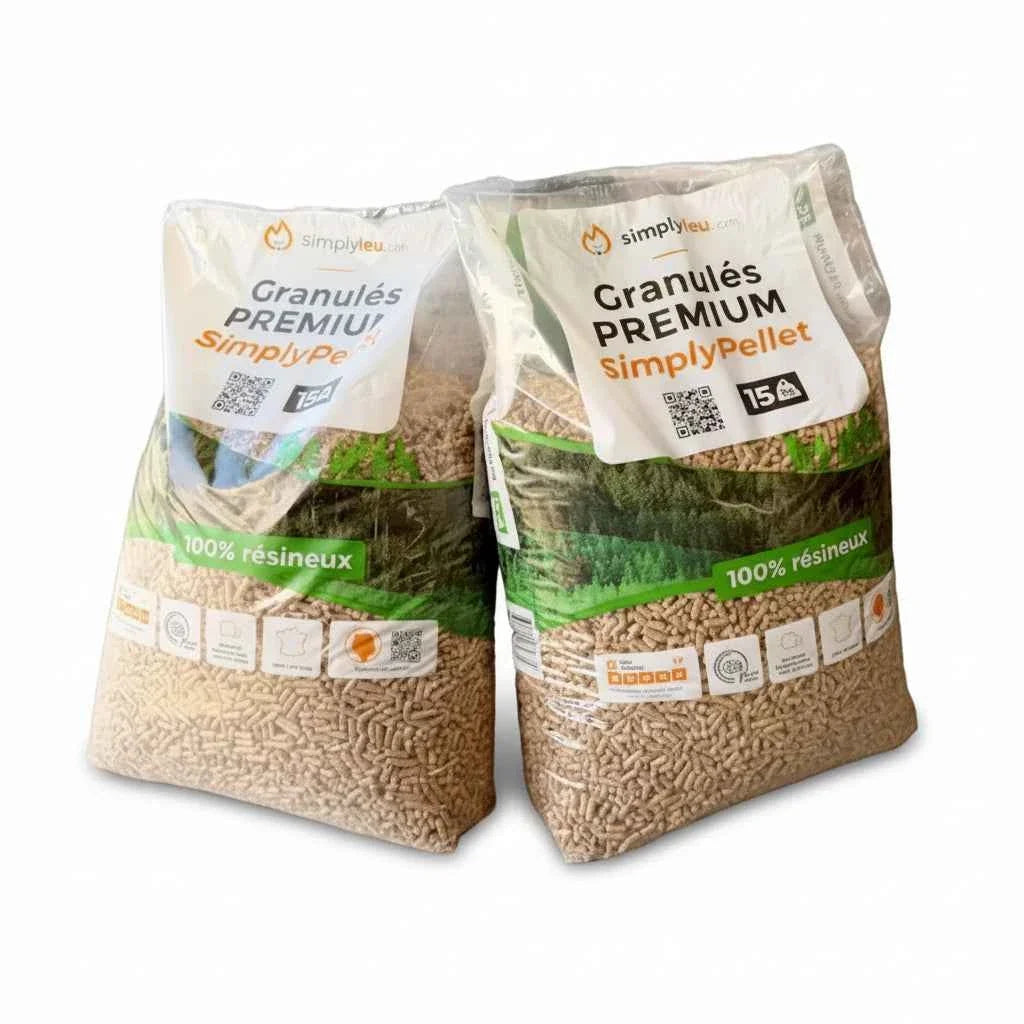 SimplyPELLET Premium-Holzpellets DINplus – 65 Säcke, 975 kg