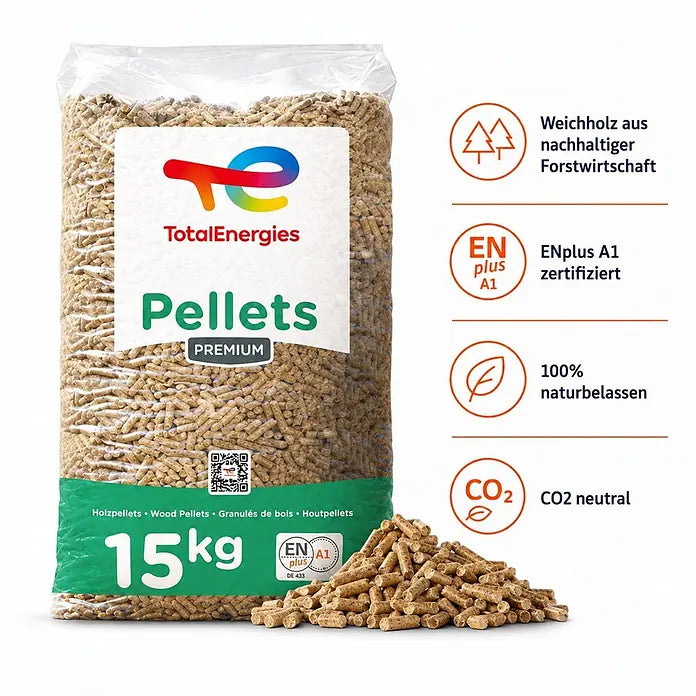 ENplus A1 Holzpellets Weichholz 15kg x 65 Sack 975kg Palette