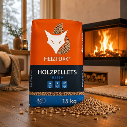 Blue ENplus A1 Holzpellets Weichholz 15kg x 65 Sack 975kg Palette