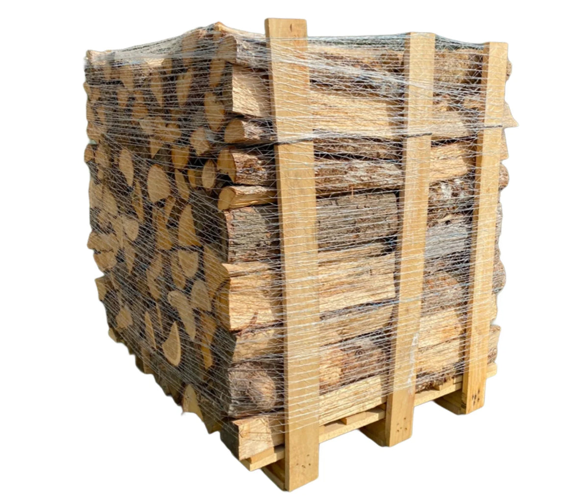 Palette mit 1,5 Raummetern Holz in 50 cm – Mischung aus Harthölzern (Buche, Eiche, Hainbuche)