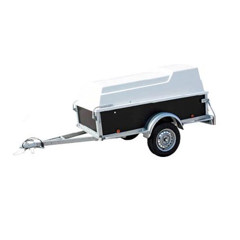 Brauner Gepäckanhänger mit Motorhaube BW Trailer