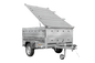 UNITRAILER GARDEN 201 KIPP leichter Anhänger 200 × 125 cm mit BIS-Bordwandaufsätzen und Aluminiumdeckel