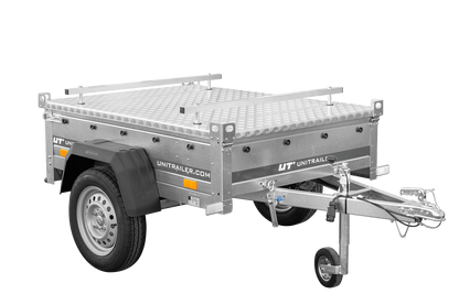 Garden Trailer 150 KIPP Einachsanhänger 150 × 106 cm mit Aluminiumdeckel – 750 kg
