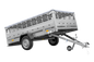 UNITRAILER GARDEN 265 KIPP Anhänger 264 × 150 cm mit Gitteraufsatz, H-0-Gestell und grauer Plane
