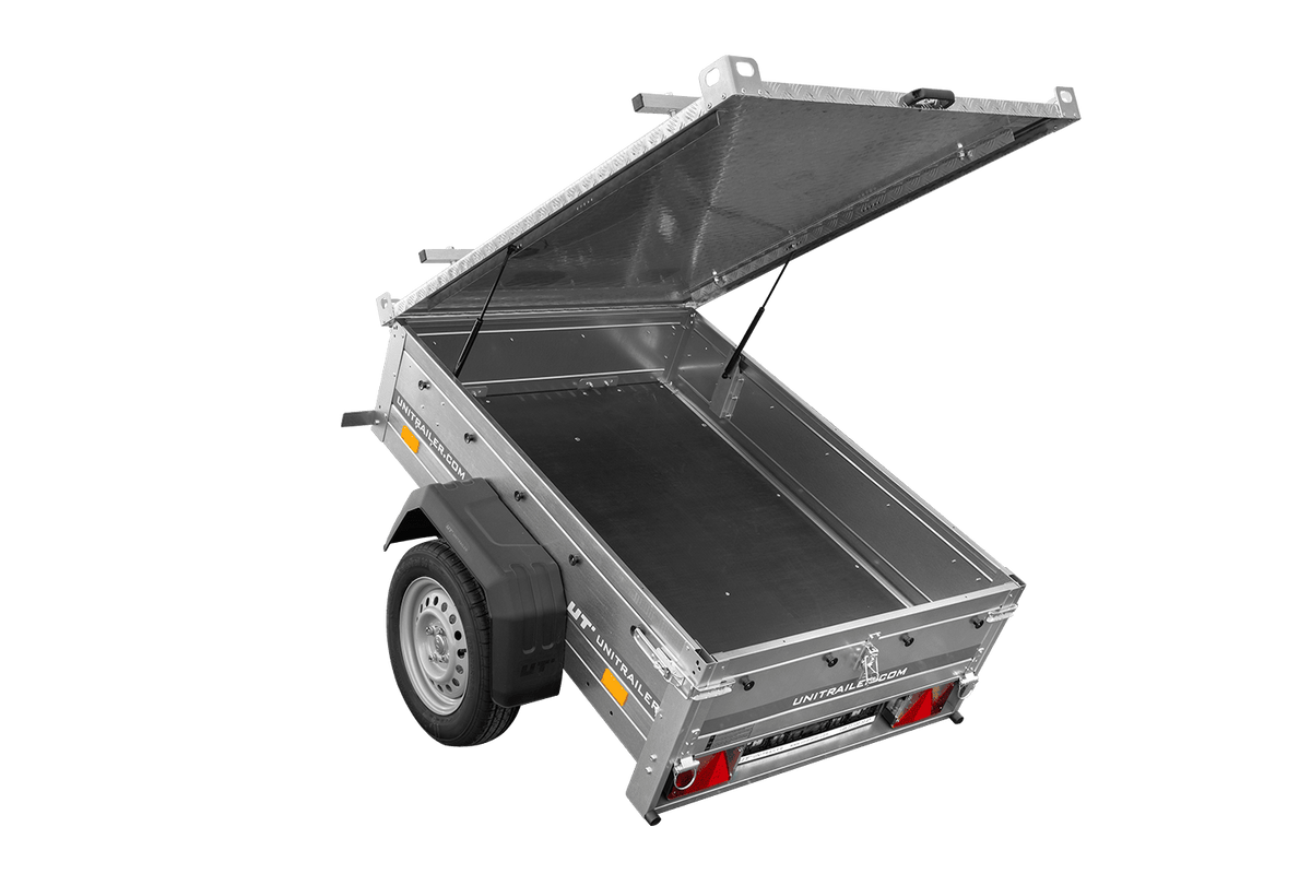 Garden Trailer 150 KIPP Einachsanhänger 150 × 106 cm mit Aluminiumdeckel – 750 kg
