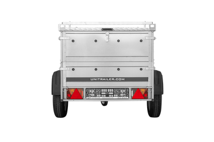 UNITRAILER GARDEN 150 KIPP Einachsanhänger 150 × 106 cm mit BIS-Bordwandaufsätzen und Aluminiumdeckel