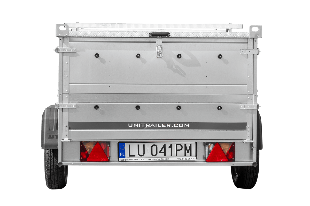UNITRAILER GARDEN 201 KIPP leichter Anhänger 200 × 125 cm mit BIS-Bordwandaufsätzen und Aluminiumdeckel