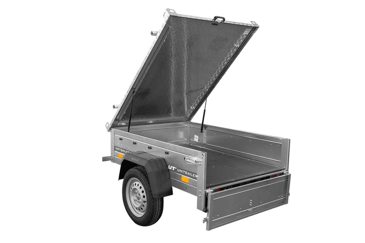 Garden Trailer 150 KIPP Einachsanhänger 150 × 106 cm mit Aluminiumdeckel – 750 kg