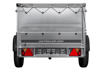 Neuer Garden Trailer 200 KIPP Anhänger 200 × 106 cm mit Flachplane, Bordwandaufsätzen und Stützrad