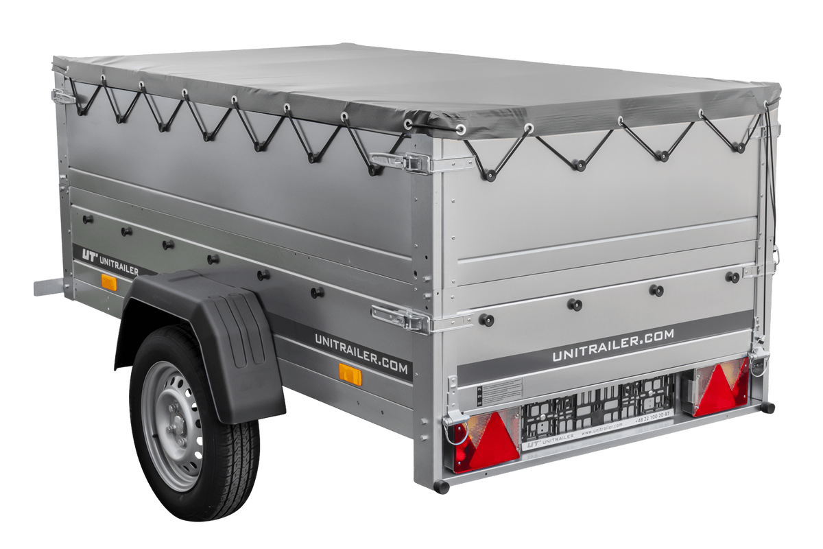Neuer Garden Trailer 200 KIPP Anhänger 200 × 106 cm mit Flachplane, Bordwandaufsätzen und Stützrad