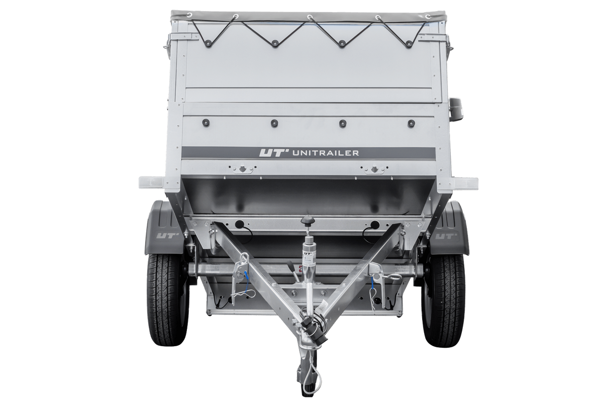 Neuer Garden Trailer 200 KIPP Anhänger 200 × 106 cm mit Flachplane, Bordwandaufsätzen und Stützrad