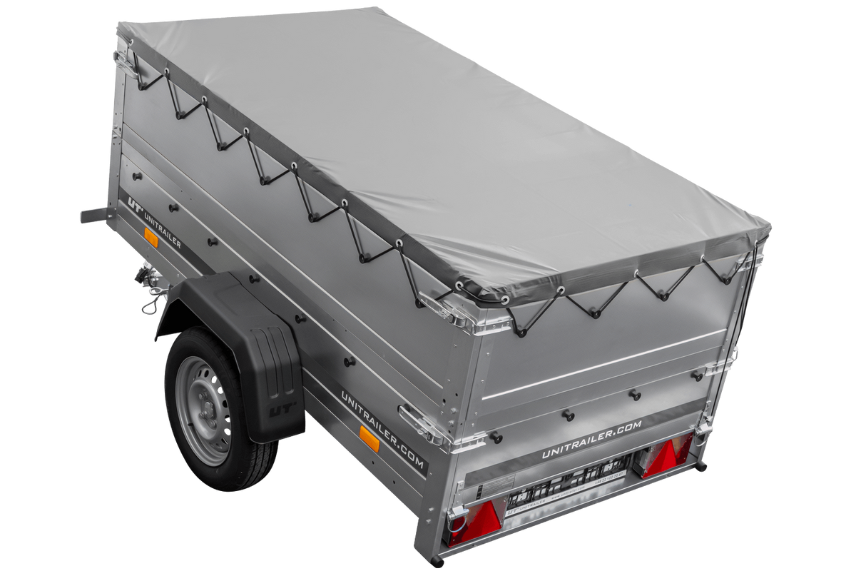 Neuer Garden Trailer 200 KIPP Anhänger 200 × 106 cm mit Flachplane, Bordwandaufsätzen und Stützrad