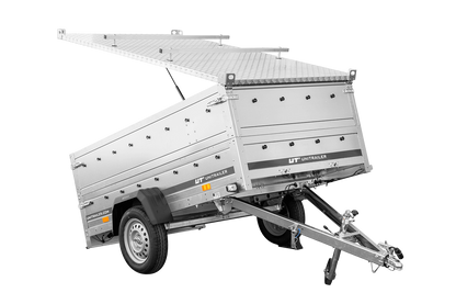 UNITRAILER GARDEN 230 KIPP Einachsanhänger 230 × 125 cm mit BIS-Bordwandaufsätzen und Aluminiumdeckel