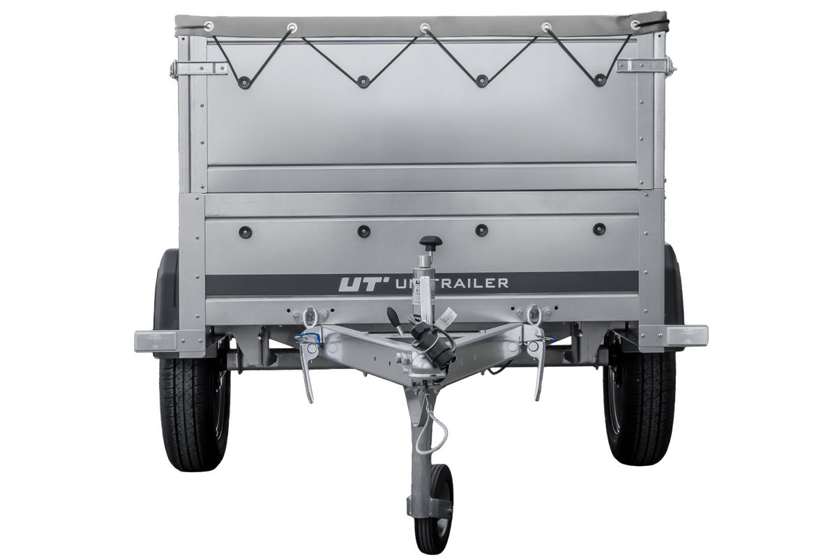 Neuer Garden Trailer 200 KIPP Anhänger 200 × 106 cm mit Flachplane, Bordwandaufsätzen und Stützrad