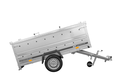 UNITRAILER GARDEN 230 KIPP Einachsanhänger 230 × 125 cm mit BIS-Bordwandaufsätzen und Aluminiumdeckel