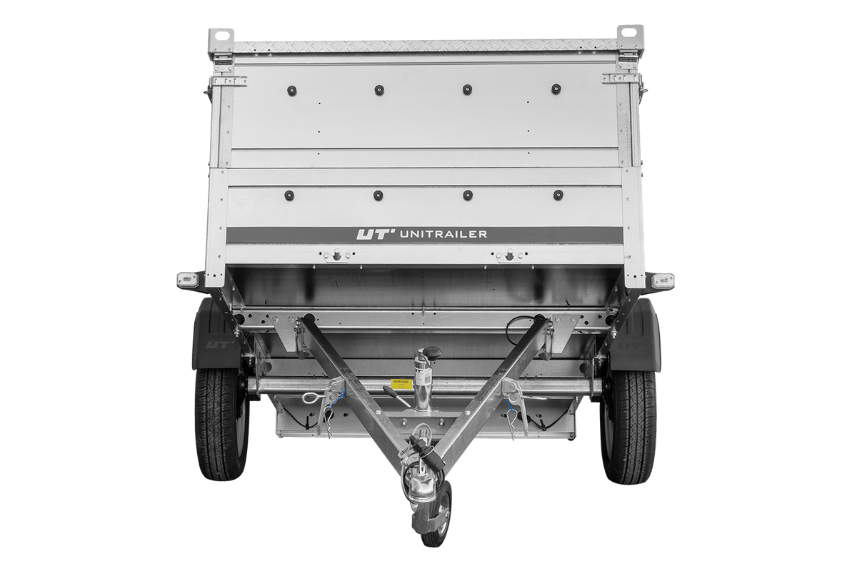 UNITRAILER GARDEN 230 KIPP Einachsanhänger 230 × 125 cm mit BIS-Bordwandaufsätzen und Aluminiumdeckel