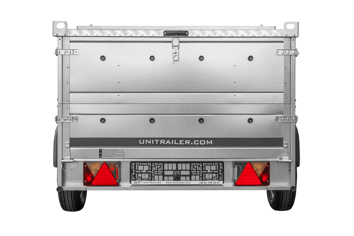 UNITRAILER GARDEN 230 KIPP Einachsanhänger 230 × 125 cm mit BIS-Bordwandaufsätzen und Aluminiumdeckel