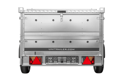 UNITRAILER GARDEN 230 KIPP Einachsanhänger 230 × 125 cm mit BIS-Bordwandaufsätzen und Aluminiumdeckel