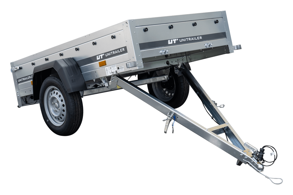 Neuer Garden Trailer 200 KIPP Anhänger 200 × 106 cm mit Flachplane, Bordwandaufsätzen und Stützrad