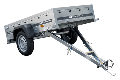 Neuer Garden Trailer 200 KIPP Anhänger 200 × 106 cm mit Flachplane, Bordwandaufsätzen und Stützrad