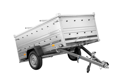 UNITRAILER GARDEN 230 KIPP Einachsanhänger 230 × 125 cm mit BIS-Bordwandaufsätzen und Aluminiumdeckel
