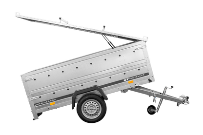 UNITRAILER GARDEN 230 KIPP Einachsanhänger 230 × 125 cm mit BIS-Bordwandaufsätzen und Aluminiumdeckel