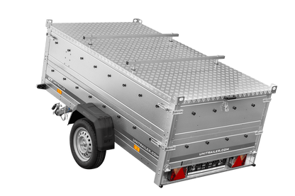 UNITRAILER GARDEN 230 KIPP Einachsanhänger 230 × 125 cm mit BIS-Bordwandaufsätzen und Aluminiumdeckel