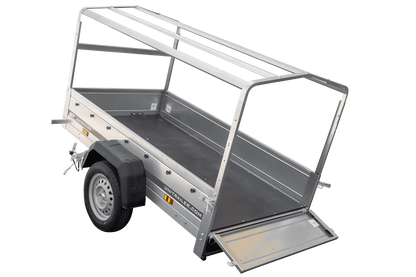 Garden Trailer 200 KIPP Anhänger 200 × 106 cm mit Hochplane, Spriegel und Stützrad – 500 kg laut Produktbezeichnung