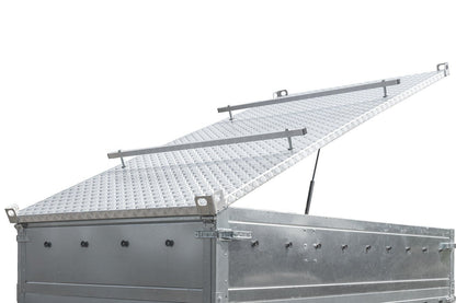 UNITRAILER GARDEN 230 KIPP Einachsanhänger 230 × 125 cm mit BIS-Bordwandaufsätzen und Aluminiumdeckel