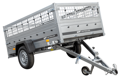 Neuer UNITRAILER GARDEN TRAILER 230 KIPP mit Stützrad und Gitterbordwandaufsätzen