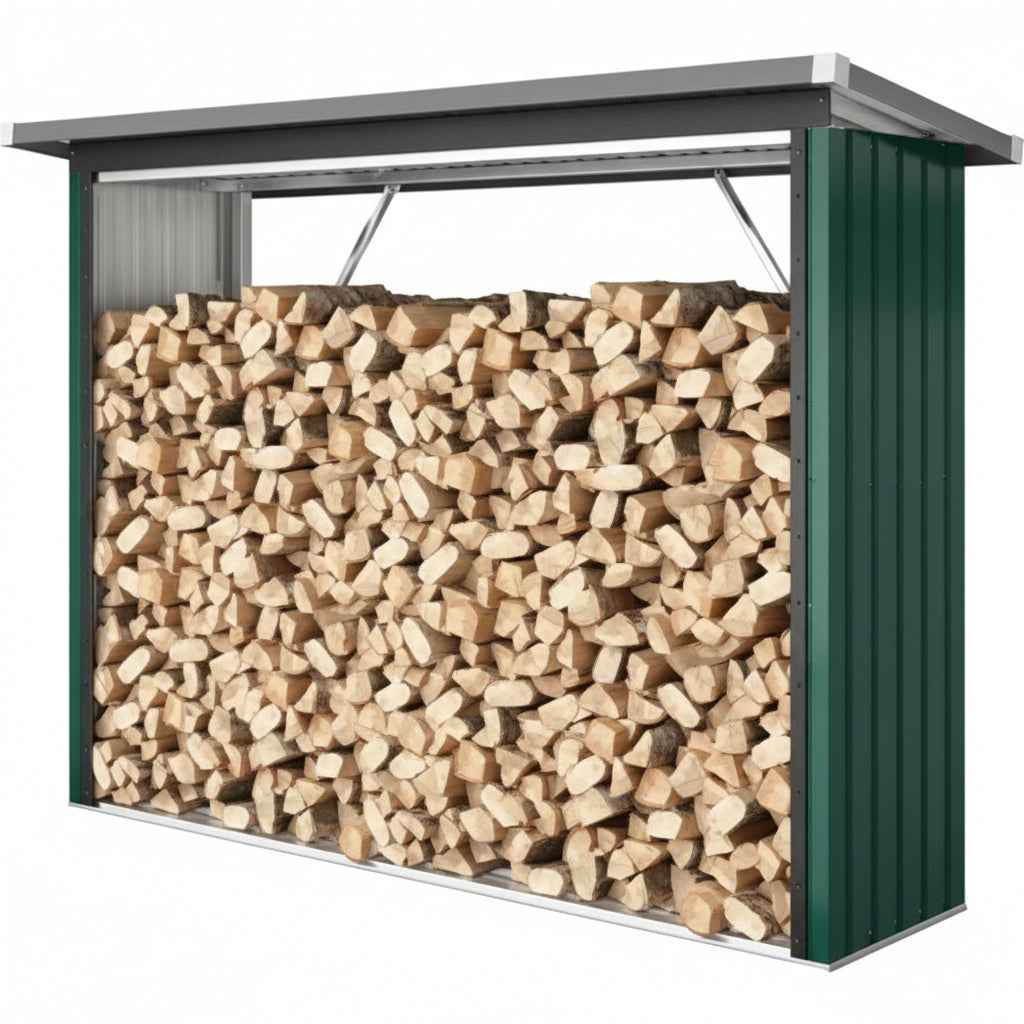 Holzunterstand im Freien aus verzinktem Stahl 213 cm Grün