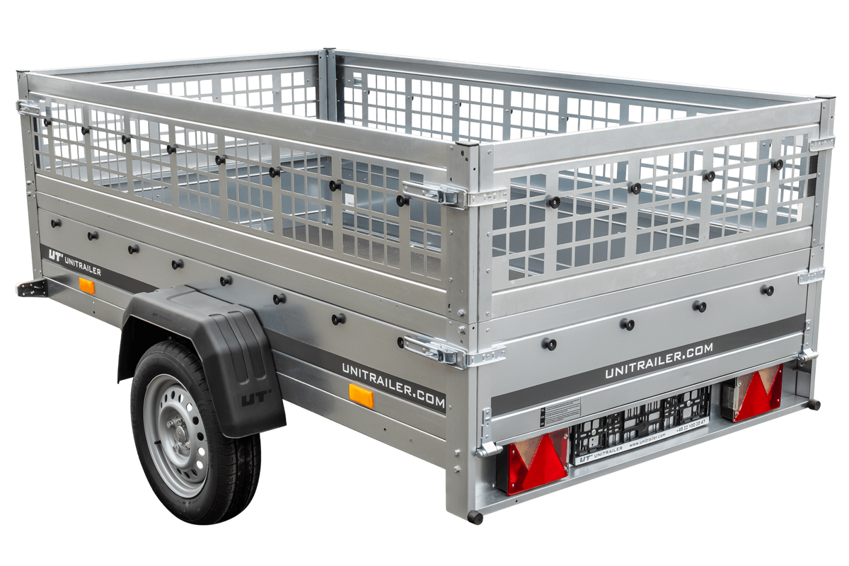 Neuer UNITRAILER GARDEN TRAILER 230 KIPP mit Stützrad und Gitterbordwandaufsätzen