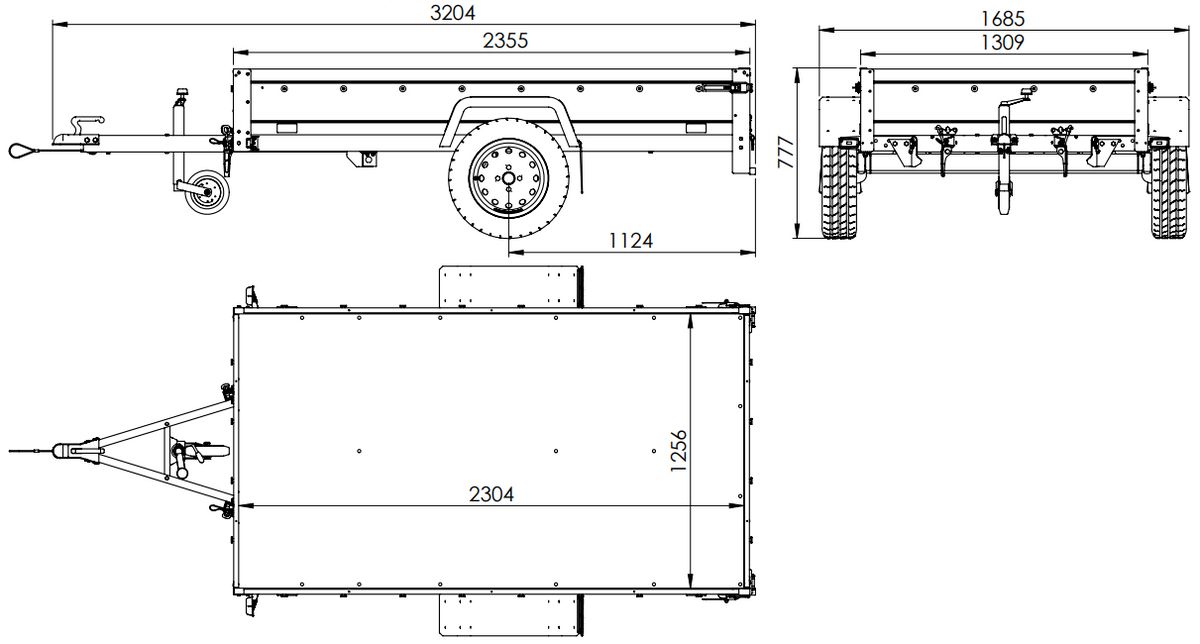 Garden Trailer 230 KIPP Pkw-Anhänger 230 × 125 cm