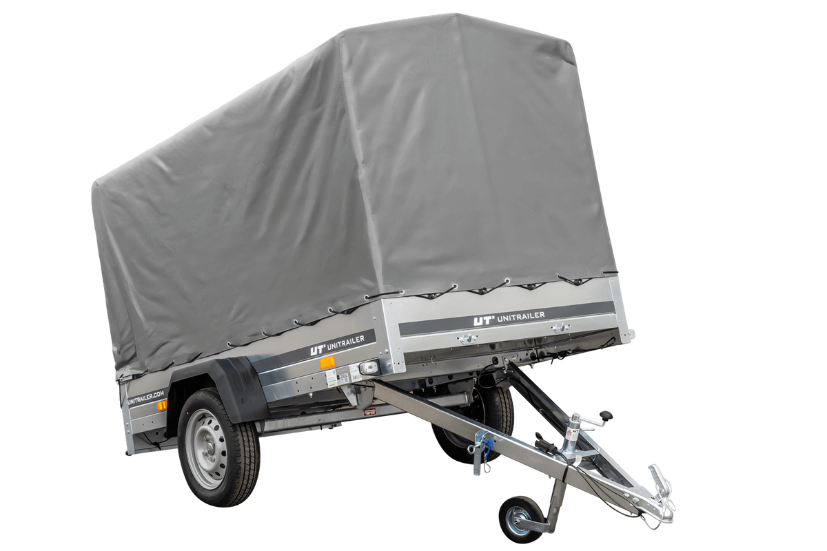 Garden Trailer 230 KIPP Anhänger 230 × 125 cm mit 110-cm-Hochplane, 110-cm-Spriegel und Stützrad