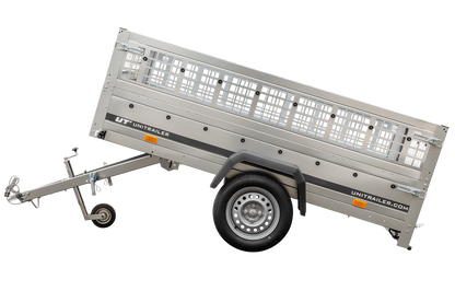 Neuer UNITRAILER GARDEN TRAILER 230 KIPP mit Stützrad und Gitterbordwandaufsätzen