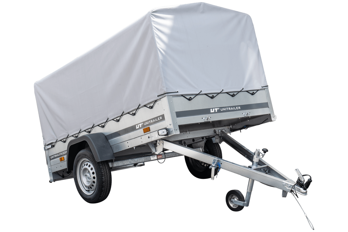 Garden Trailer 230 KIPP Anhänger 230 × 125 cm mit Hochplane, H-800-Spriegel und Stützrad
