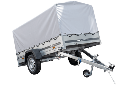 Garden Trailer 230 KIPP Anhänger 230 × 125 cm mit Hochplane, H-800-Spriegel und Stützrad