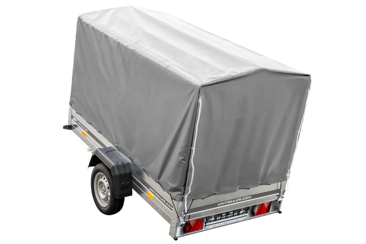 Garden Trailer 230 KIPP Anhänger 230 × 125 cm mit 110-cm-Hochplane, 110-cm-Spriegel und Stützrad