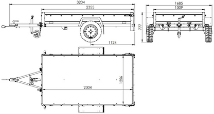 Garden Trailer 230 KIPP Anhänger 230 × 125 cm mit Hochplane, H-800-Spriegel und Stützrad