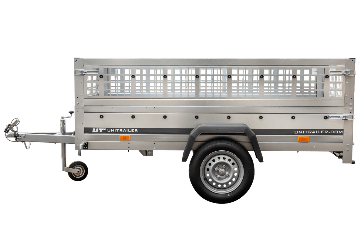 Neuer UNITRAILER GARDEN TRAILER 230 KIPP mit Stützrad und Gitterbordwandaufsätzen