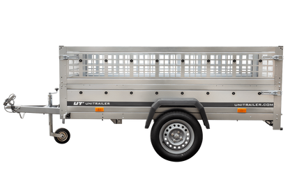Neuer UNITRAILER GARDEN TRAILER 230 KIPP mit Stützrad und Gitterbordwandaufsätzen