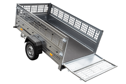 Neuer UNITRAILER GARDEN TRAILER 230 KIPP mit Stützrad und Gitterbordwandaufsätzen