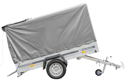 Garden Trailer 230 KIPP Anhänger 230 × 125 cm mit 110-cm-Hochplane, 110-cm-Spriegel und Stützrad