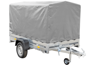 Garden Trailer 230 KIPP Anhänger 230 × 125 cm mit 110-cm-Hochplane, 110-cm-Spriegel und Stützrad