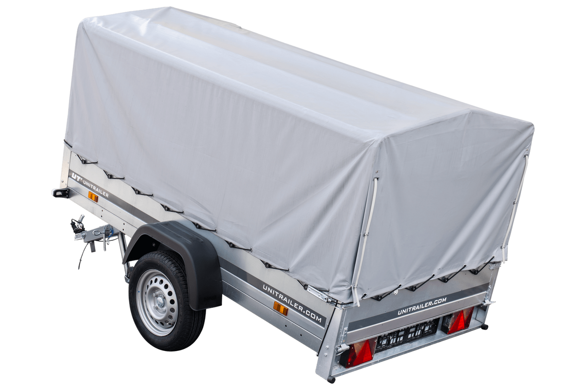 Garden Trailer 230 KIPP Anhänger 230 × 125 cm mit Hochplane, H-800-Spriegel und Stützrad