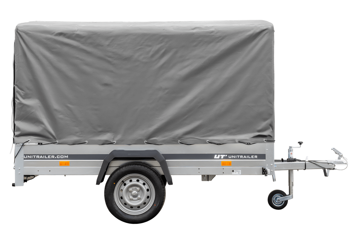Garden Trailer 230 KIPP Anhänger 230 × 125 cm mit 110-cm-Hochplane, 110-cm-Spriegel und Stützrad