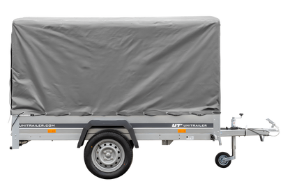 Garden Trailer 230 KIPP Anhänger 230 × 125 cm mit 110-cm-Hochplane, 110-cm-Spriegel und Stützrad
