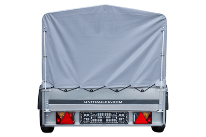 Garden Trailer 230 KIPP Anhänger 230 × 125 cm mit Hochplane, H-800-Spriegel und Stützrad