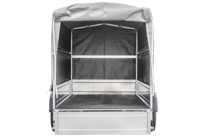 Garden Trailer 230 KIPP Anhänger 230 × 125 cm mit 110-cm-Hochplane, 110-cm-Spriegel und Stützrad